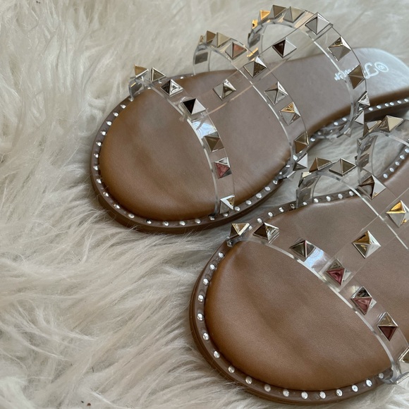 Clear Strap Spiked Sandals - Picture 6 of 12